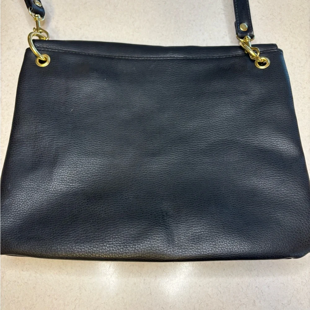 Vintage Moda Italia Venezia Black Leather Crossbody Bag - Picture 6 of 9